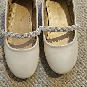 Dream Pairs Ivory Kids Dress Shoes with Pearl Strap